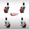 Service Caster 3'' SS Red Poly Wheel Swivel 1-1/2'' Expanding Stem Caster Set 2 Brakes, 4PK SCC-SSEX20S314-PPUB-RED-2-TLB-2-112 - alternate 2